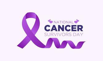 National cancer survivors day is observed every year on first sunday in june. Vector template for banner, greeting card, poster with background. Vector illustration.