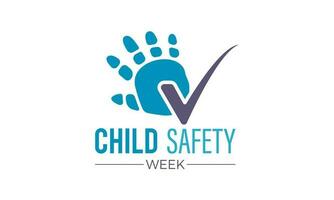 Child safety week awareness month concept observed in every year 6th-12th june. Child safety week vector template for banner, greeting card, poster with background. Vector illustration.