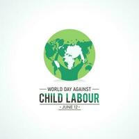 World day against child labour is observed every year in june 12. Vector template for banner, greeting card, poster with background. Vector illustration.