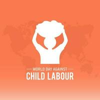 World day against child labour is observed every year in june 12. Vector template for banner, greeting card, poster with background. Vector illustration.