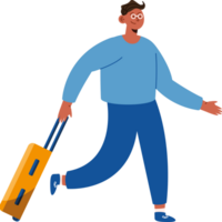 male traveler with suitcase png