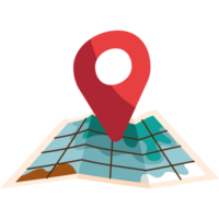 localização do pino no mapa de papel png