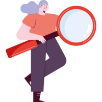 woman with magnifying glass png