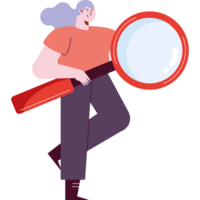 woman with magnifying glass png