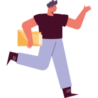 man walking with folder png