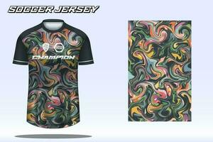 Soccer jersey sport t-shirt design mockup for football club vector