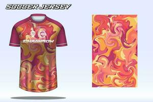 Soccer jersey sport t-shirt design mockup for football club vector