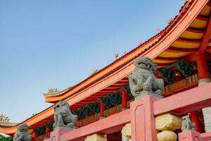 Traditional Chinese statute on the Chinese temples when Chinese new years. The photo is suitable to use for Chinese new year, lunar new year background and content media.