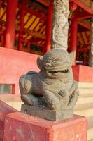 Traditional Chinese statute on the Chinese temples when Chinese new years. The photo is suitable to use for Chinese new year, lunar new year background and content media.