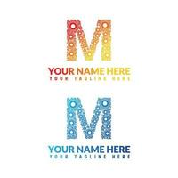 M letter logo or m text logo and m word logo design. vector