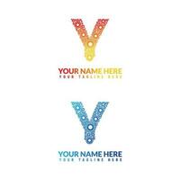 Y letter logo or y text logo and y word logo design. vector