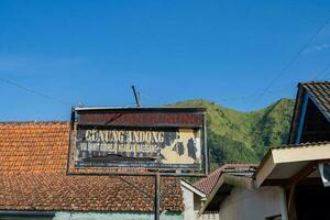 Base camp of hiking domestic mountain of Central Java Semarang. The photo is suitable to use for adventure content media, nature poster and forest background.