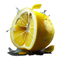 citron sur une transparent Contexte. génératif ai png