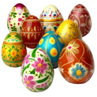 Pascua de Resurrección huevos aislado en un transparente. ai generado png