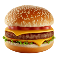 hamburguesa en un transparente antecedentes. ai generado png