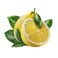 citron sur une transparent Contexte. génératif ai png