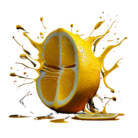 citron sur une transparent Contexte. génératif ai png