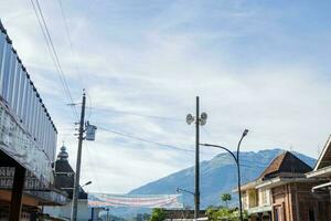 Base camp of hiking domestic mountain of Central Java Semarang. The photo is suitable to use for adventure content media, nature poster and forest background.