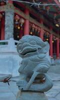 Traditional Chinese statute on the Chinese temples when Chinese new years. The photo is suitable to use for Chinese new year, lunar new year background and content media.