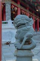 Traditional Chinese statute on the Chinese temples when Chinese new years. The photo is suitable to use for Chinese new year, lunar new year background and content media.