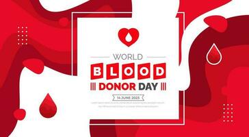 World Blood Donor Day background or banner design template. typography and unique shapes vector illustration. blood drop vector design.