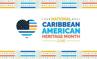 caribe americano patrimonio mes antecedentes o bandera diseño modelo celebrado en junio. vector ilustración.