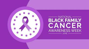 National Black Family Cancer Awareness Week background or banner design template celebrated in june. vector illustration.