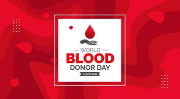 World Blood Donor Day background or banner design template. typography and unique shapes vector illustration. blood drop vector design.