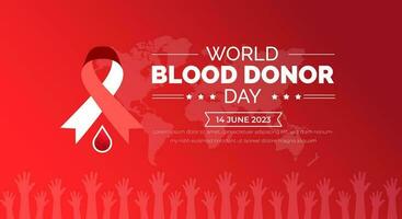 World Blood Donor Day background or banner design template. typography and unique shapes vector illustration. blood drop vector design.