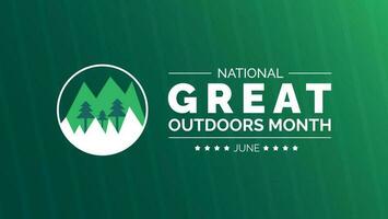 Great Outdoors Month background or banner design template celebrated in june. vector illustration.