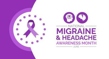 Migraine and Headache Awareness Month background or banner design template celebrated in june. vector illustration.