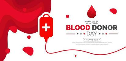 World Blood Donor Day background or banner design template. typography and unique shapes vector illustration. blood drop vector design.