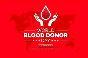 World Blood Donor Day background or banner design template. typography and unique shapes vector illustration. blood drop vector design.