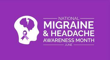 Migraine and Headache Awareness Month background or banner design template celebrated in june. vector illustration.