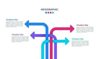 Infographic intertwined arrows 4 options. Vector illustration.