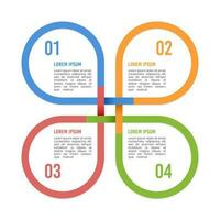 Infographic cycle template 4 options. Vector illustration.