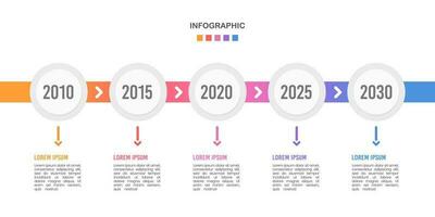 5 years timeline milestone business infographic. Vector illustration.