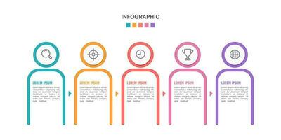 Infographic personal data 5 options. Vector illustration.