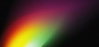 Vibrant rainbow colors noise texture background glowing red green yellow black color gradient blurred lights abstract webpage header design photo