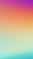 Abstract orange teal green pink blurred grainy gradient background noise texture effect vertical frame copy space photo