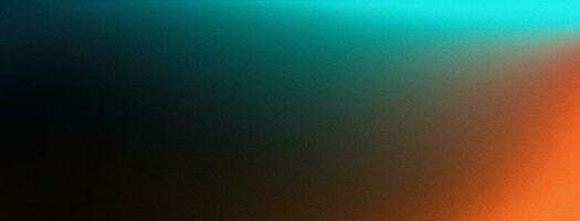 Dark green teal orange glowing grainy gradient background, wide banner backdrop, noise texture effect, copy space photo