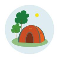 Camping tent icon. Outdoor camp tent vector