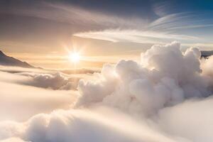 el cielo con nubes ai generado foto