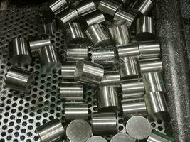 Stainless steel raw material on perforated steel sheet for industrial use photo