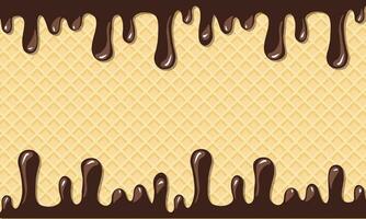 Chocolate Melting With Waffle Background photo