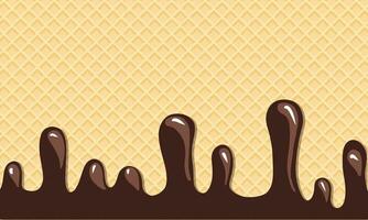 Chocolate Melting With Waffle Background photo