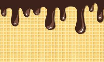 Chocolate Melting With Waffle Background photo