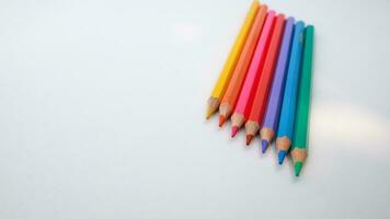 Color pencils with diagonal layout with copy space photo