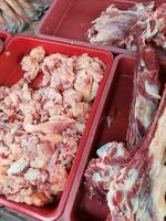 various types of fresh meat photo