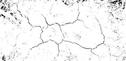 Black grunge effect on white background, cracked ground, ground  distress texture, damage texture, scratch texture, grunge texture for overlay design extra effect, vector